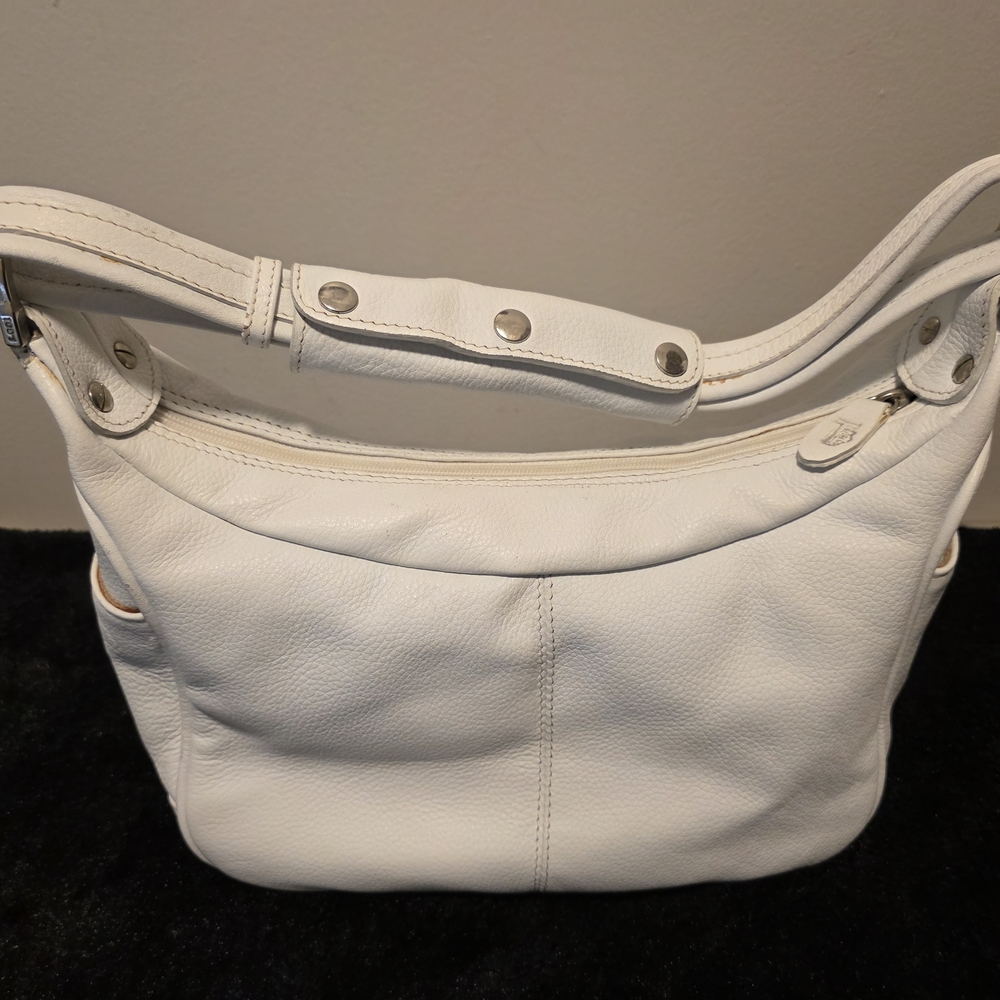 Tod's Elegant White Leather Shoulder Bag